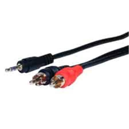 Standard Series 3.5mm Stereo Mini Plug To 2 RCA Plugs Audio Cable 6ft